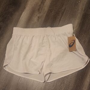 Asics W Mesh Piecing White Athletic Shorts